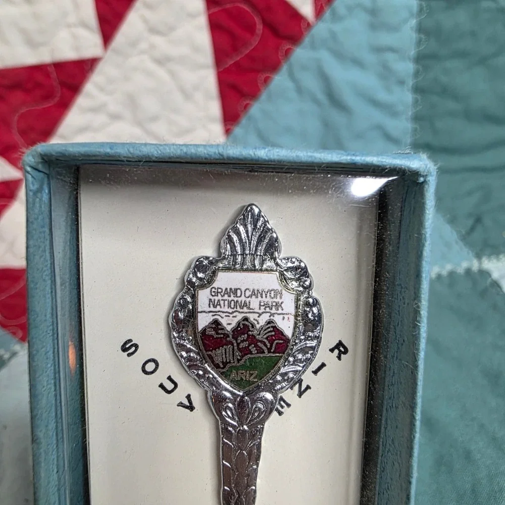 Grand Canyon National Park Arizona Souvenir Spoon Chrome Plated Vintage In Box